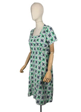 Load image into Gallery viewer, Original 1930's 1940's Green, Grey, White and Black Check Dress - Bust 36