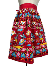 Load image into Gallery viewer, Original 1960's Bright Floral Tyrolean Print Red, Pink, Yellow, Blue and White Cotton Pinny - Waist 26 *