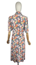 Load image into Gallery viewer, Original 1940's Home Sewn Floral Crepe Day Dress - Bust 34 36