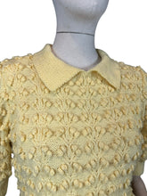 Load image into Gallery viewer, Vintage Hand Knitted Wool Jumper in Soft Yellow - Knitted from a 1940's Pattern - Bust 34 36 *