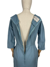 Load image into Gallery viewer, Original 1950's Blue Wool Wiggle Dress with Pockets by John Crowther - Bust 36 *