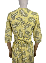 Load image into Gallery viewer, Original 1940's Yellow, Black and White Floppy Cotton Summer Dress with Original Belt - Bust 34 *