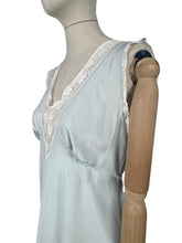 Load image into Gallery viewer, Original 1940's Ice Blue Rayon Nightdress with Lace Detail - Bust 34 36 *
