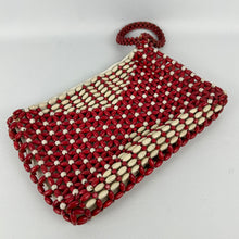 Load image into Gallery viewer, Original 1930's Red and White Wooden Beaded Czechoslovakian Bag