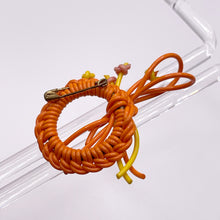 Load image into Gallery viewer, Original 1940's Orange and Yellow Wartime Make Do and Mend Wire Brooch with Flower Middle