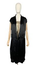 Load image into Gallery viewer, Original 1920’s Black Silk Dress with Fabulous Gold Lame Slip - Bust 32 *