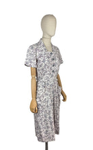 Load image into Gallery viewer, RESERVED DO NOT BUY Original 1940's CC41 Heavy Linen Novelty Print Belted Day Dress - Bust 34 35