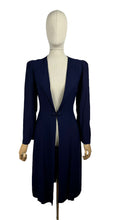 Load image into Gallery viewer, Original 1930’s Navy Blue Lightweight Crepe Edge to Edge Summer Coat - Bust 32 34