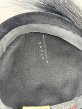 Load image into Gallery viewer, Original 1940's 1950's Black Felt Joseph's Inc Hat with Beaded Crown and Feather Trim *