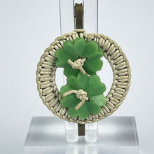 Load image into Gallery viewer, Original 1940's Green and White Make Do and Mend Brooch with Double Green Button Middle