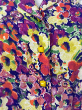 Load image into Gallery viewer, Original 1930's Volup Betty Barley Floral Silk Dress in Rust, Purple, Green and Cream - Bust 40