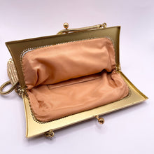 Load image into Gallery viewer, Vintage Gold Metal Mesh Bag with Snake Chain Handle and Fully Lined - Great Evening Bag *