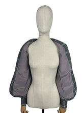 Load image into Gallery viewer, Original 1940’s Crayson Model Lightweight Wool Jacket in Grey, Blue and Black Check - Bust 36"