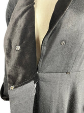 Load image into Gallery viewer, Reproduction 1940's Black Double Breasted Lightweight Coat with Velvet Trim - Bust 36 38