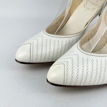Load image into Gallery viewer, Original 1950's Milwards White Leather Stiletto Heels - UK 5.5 6