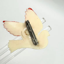 Load image into Gallery viewer, Original 1940's 1950's Cream and Red Plastic Dove Brooch