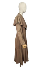 Load image into Gallery viewer, Wounded But Wearable Original American 1930’s Brown Pure Wool Coat with Huge Collar by W.M. Devitz - Bust 34 36 *