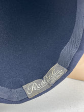 Load image into Gallery viewer, Original Late 1930's or Early 1940's Midnight Blue Felt High Hat with Bow Trim by Reslaw *