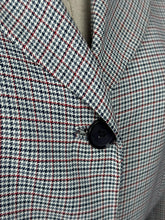 Load image into Gallery viewer, Original 1940's Red, Black and White Fine Houndstooth Check Lightweight Wool Suit - Bust 40"