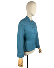 Load image into Gallery viewer, Original Late 1940's Teal Wool Single Breasted Jacket by Aubrey Segal - Bust 36