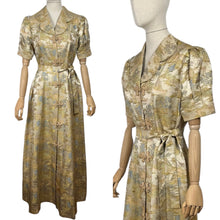 Load image into Gallery viewer, Original 1930’s Chinese Silk Brocade House Coat Robe in Gold, Pink and Blue - Stunning Evening Gown - Bust 36 *