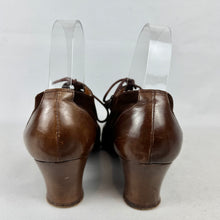 Load image into Gallery viewer, Original 1930's Dark Brown Leather and Suede Lace Up Shoes - UK 5 or 5.5