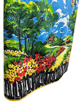Load image into Gallery viewer, Original 1930s Deadstock Border Print Apron in Vibrant Crisp Cotton with Scenic Floral Print - Bust 38 40 *