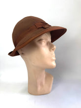 Load image into Gallery viewer, Original 1930's Rust Felt Hat with Grosgrain Bow Trim - Phantom - The Personality Hat *