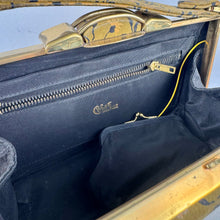 Load image into Gallery viewer, Original 1940's 1950's Olive Green Painted Leather Box Bag by CORET of Montreal