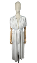 Load image into Gallery viewer, Original 1940's White Crepe Dressing Robe with Ice Blue Smocking Detail - Bust 34 36 *