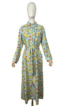 Load image into Gallery viewer, Original 1940's Bright Floral Cotton Hostess Dress in Red, Blue, Pink, Green and White - Housecoat - Bust 38 40 *