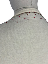 Load image into Gallery viewer, Original 1950's Season's Fashions Wool Cardigan with Pretty Floral Embroidery and Faux Pearl Buttons - Bust 38
