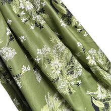 Load image into Gallery viewer, Original 1950's Green Floral Cotton Fabric with Calpreta Permanent Lustre Finish - 35" x 140" *