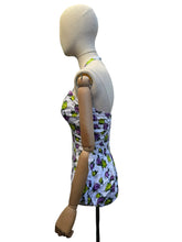 Load image into Gallery viewer, Original 1950’s Textured Cotton Swimsuit with Roses Print in Yellow and Purple - Bust 32 34