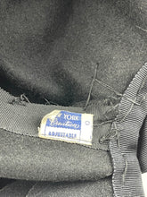 Load image into Gallery viewer, Original 1930's 1940's High Style Black Felt Topper Hat by New York Creations