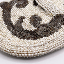 Load image into Gallery viewer, Original 1930's Heavily Beaded Evening Clutch Bag in Ivory and Silver - Pretty Vintage Purse *