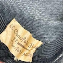 Load image into Gallery viewer, Original 1950's Fine Black Straw Hat with Net and Bead Trim *