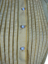 Load image into Gallery viewer, Original 1950's White and Yellow Gingham Cotton Dress - Bust 40 *