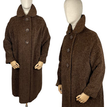 Load image into Gallery viewer, Original 1930's Dark Brown LISPAK British Alpaca Wool Coat with Huge Buttons by Barnett-Hutton - Bust 38 40