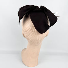 Load image into Gallery viewer, Original 1940's New York Creation Brown Felt Topper Hat with Pheasant Feather Trim