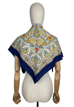 Load image into Gallery viewer, Original 1940's or 1950's Soft Crepe Scarf in Pale Grey with Paisley Print - Great Headscarf