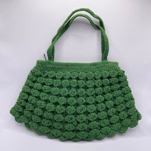 Load image into Gallery viewer, Original 1940's Small Green Crochet Handbag with Zip Closure