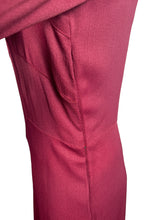 Load image into Gallery viewer, REPRODUCTION 1930's Burgundy Day Dress with Three Quarter Length Sleeves and Bow Detail on the Bodice - Bust 36