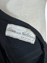 Load image into Gallery viewer, Original 1940's Bernice Holloway Black Crepe and Grosgrain Day Dress - Bust 34