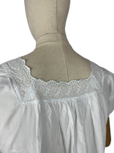 Load image into Gallery viewer, Antique Edwardian Crisp White Cotton Shift with Broderie Anglaise and Peach Ribbon Trim