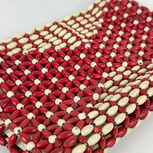 Load image into Gallery viewer, Original 1930's Red and White Wooden Beaded Czechoslovakian Bag