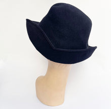 Load image into Gallery viewer, Original 1930's 1940's Dark Blue Wool Felt Fedora with Grosgrain Trim *