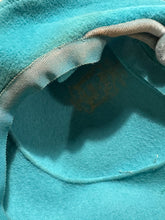 Load image into Gallery viewer, Original 1950's Bright Turquoise Blue Felt High Hat with Velvet Trim *