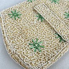 Load image into Gallery viewer, Original 1930's French Evening Bag in White and Green Glass Beads - Charming Purse