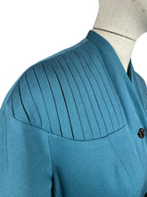 Load image into Gallery viewer, Original Late 1940's Teal Wool Single Breasted Jacket by Aubrey Segal - Bust 36